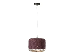 J-Line Lámpara de techo de metal y fibra marrón 27x27x20 cm Violeta Outlet