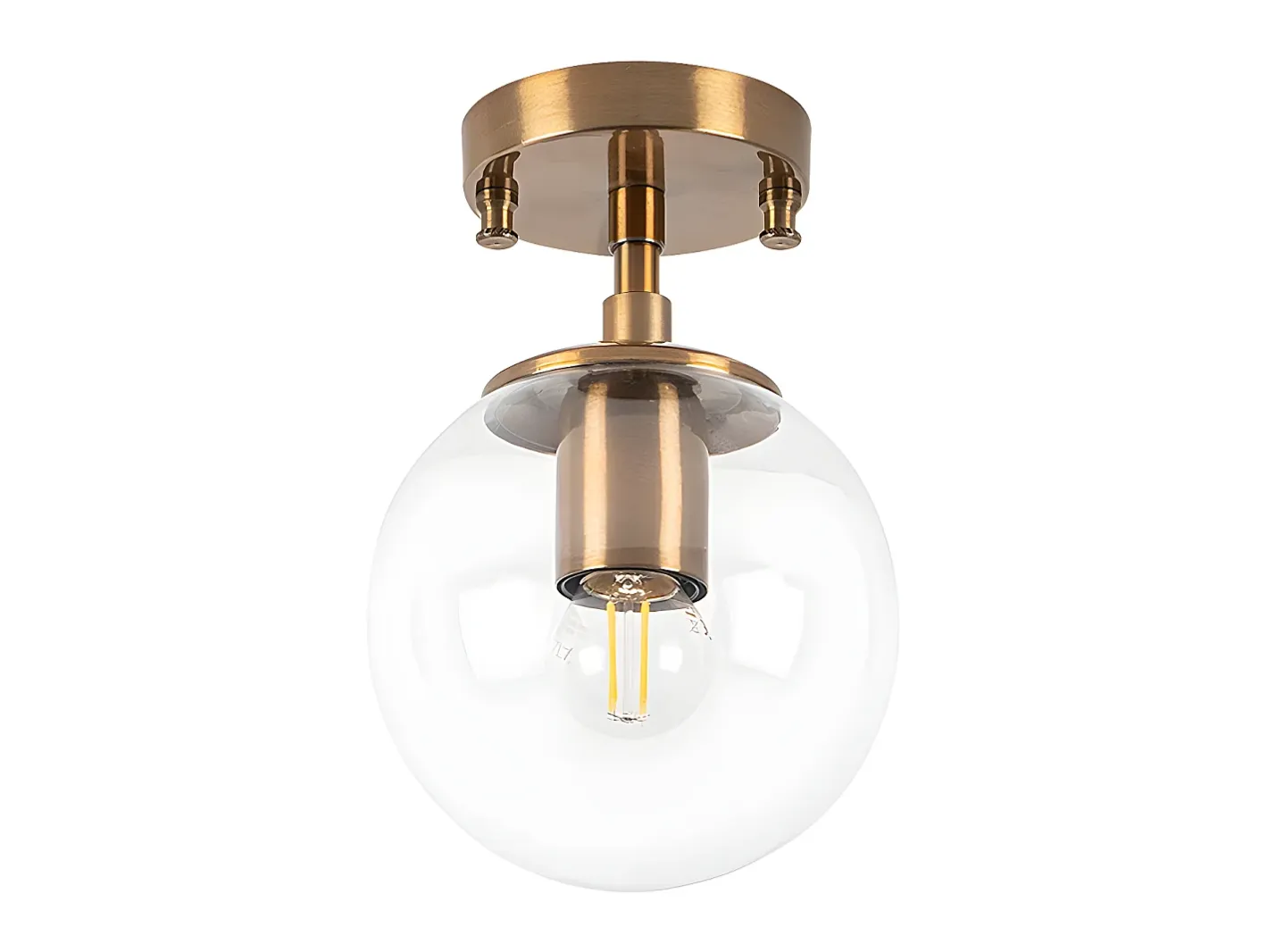 OZAIA Plafón-Lámpara de techo de metal con globo - D. 15 x H. 23 cm - BARLATI Dorado