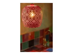 J-Line Plafón-Lámpara de techo de metal 23.5x23.5x39 cm Rojo