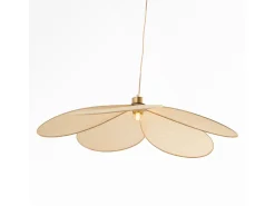 Rendez-Vous Déco Lámpara Suspendida-Lámpara de techo de tela y metal dorado D75 cm - Flora Beige
