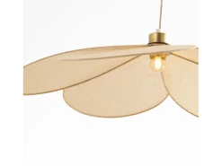 Rendez-Vous Déco Lámpara Suspendida-Lámpara de techo de tela y metal dorado D75 cm - Flora Beige