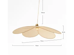 Rendez-Vous Déco Lámpara Suspendida-Lámpara de techo de tela y metal dorado D75 cm - Flora Beige