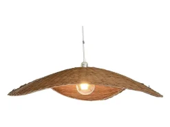 Cambia tus muebles Lámpara de techo de 80x78,5x78,5 cm de ratán en forma redondeada en color marrón Ohana Marru00f3n Online