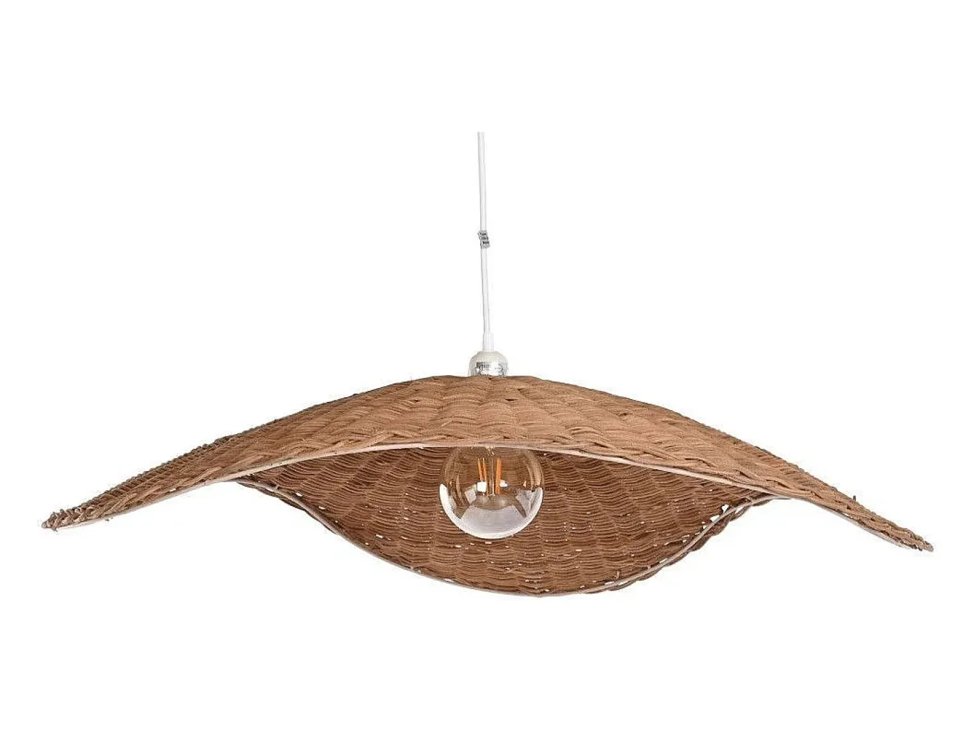 Cambia tus muebles Lámpara de techo de 80x78,5x78,5 cm de ratán en forma redondeada en color marrón Ohana Marru00f3n Online