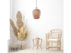 Lámpara de techo Filipinas Bel Air 40W altura regulable madera natural Ø19 cm Color natural claro New