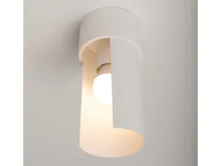 Clearance Sollux Lighting Lámpara De Techo Flash Minimalista De Acero - 1 Fuentes Luminosas - L.10 X A.21 Cm - Blanco