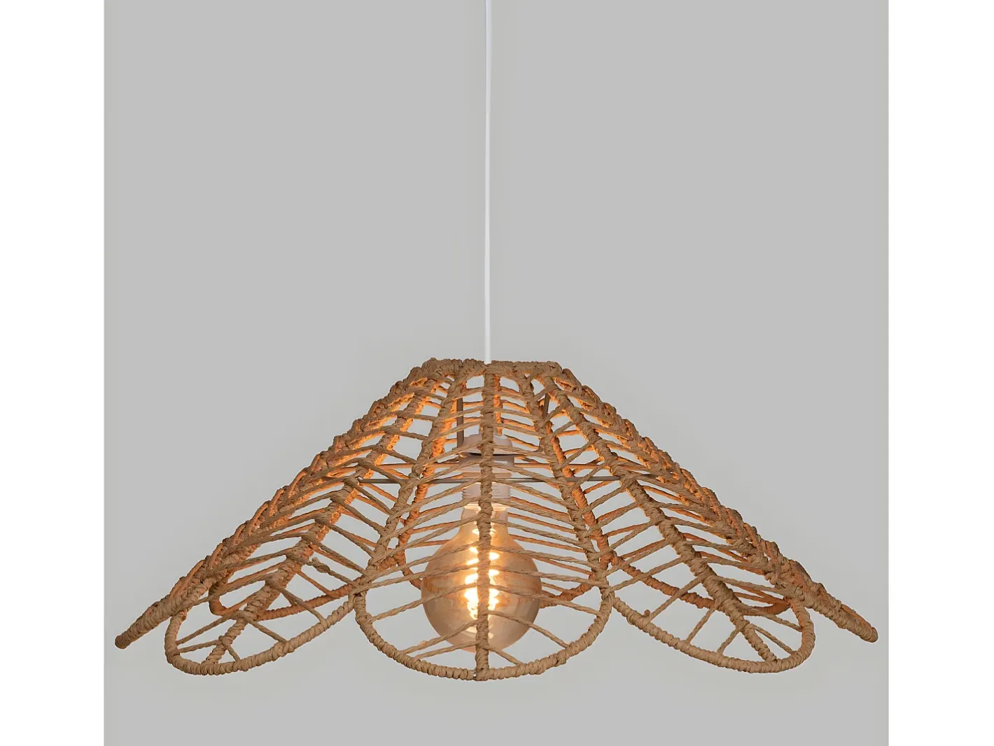 Hot Atmosphera Lámpara de techo flor en cordón Beige