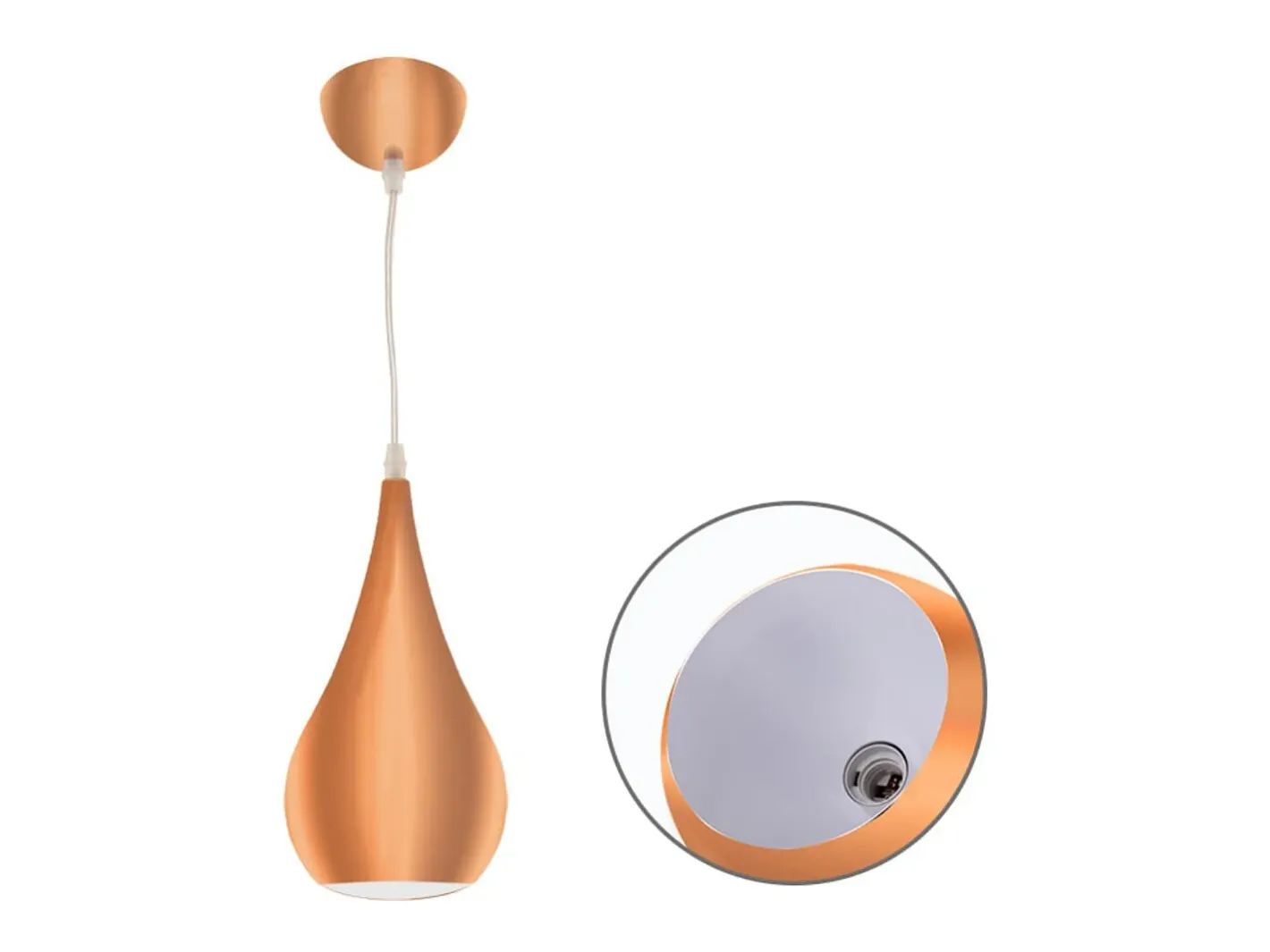 Lámpara de techo Gaio Lumit 40W altura regulable cobre Ø16 cm Marru00f3n