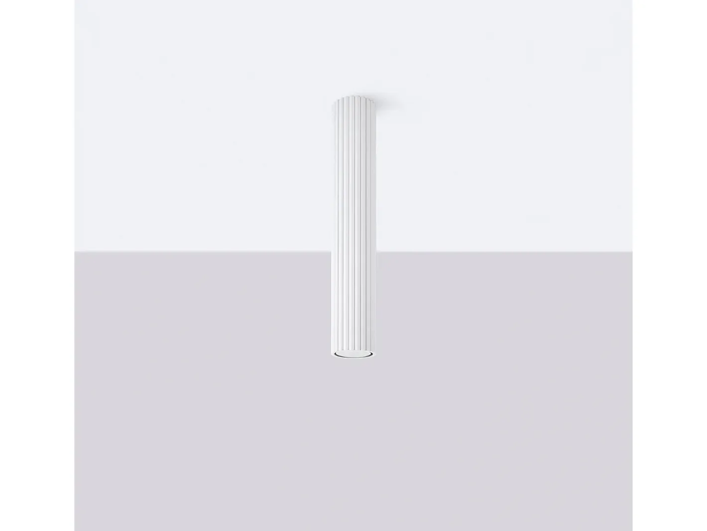 Best Sollux Lighting Lámpara de techo Gloow minimalista de aluminio - 1 fuentes luminosas 3000K - L.6,5 x A.40 cm - Blanco