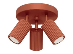 Sollux Lighting Lámpara de techo Gloow minimalista de aluminio - 3 fuentes luminosas 4000K - L.19,5 x A.18 cm - ocre Rojo Best