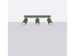 Sollux Lighting Lámpara de techo Gloow minimalista de aluminio - 3 fuentes luminosas 3000K - L.45 x A.16,5 cm - oliva Verde Sale