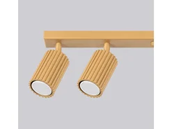 Sollux Lighting Lámpara de techo Gloow minimalista de aluminio - 6 fuentes luminosas 4000K - L.117 x A.16,5 cm - Dorado Hot