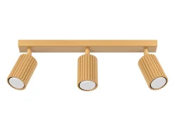 Sollux Lighting Plafón-Lámpara de techo Gloow minimalista de aluminio - 3 fuentes luminosas 3000K - L.45 x A.16,5 cm - Dorado