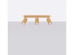 Sollux Lighting Plafón-Lámpara de techo Gloow minimalista de aluminio - 3 fuentes luminosas 3000K - L.45 x A.16,5 cm - Dorado