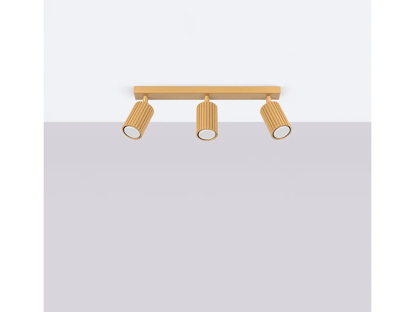 Sollux Lighting Plafón-Lámpara de techo Gloow minimalista de aluminio - 3 fuentes luminosas 3000K - L.45 x A.16,5 cm - Dorado