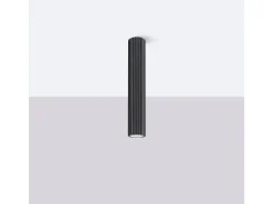 New Sollux Lighting Lámpara de techo Gloow minimalista de aluminio - 1 fuentes luminosas 3000K - L.6,5 x A.40 cm - Negro