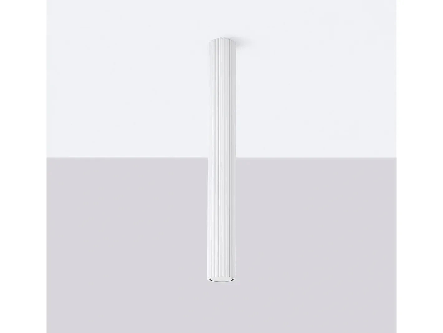 Outlet Sollux Lighting Lámpara de techo Gloow minimalista de aluminio - 1 fuentes luminosas 3000K - L.6,5 x A.60 cm - Blanco