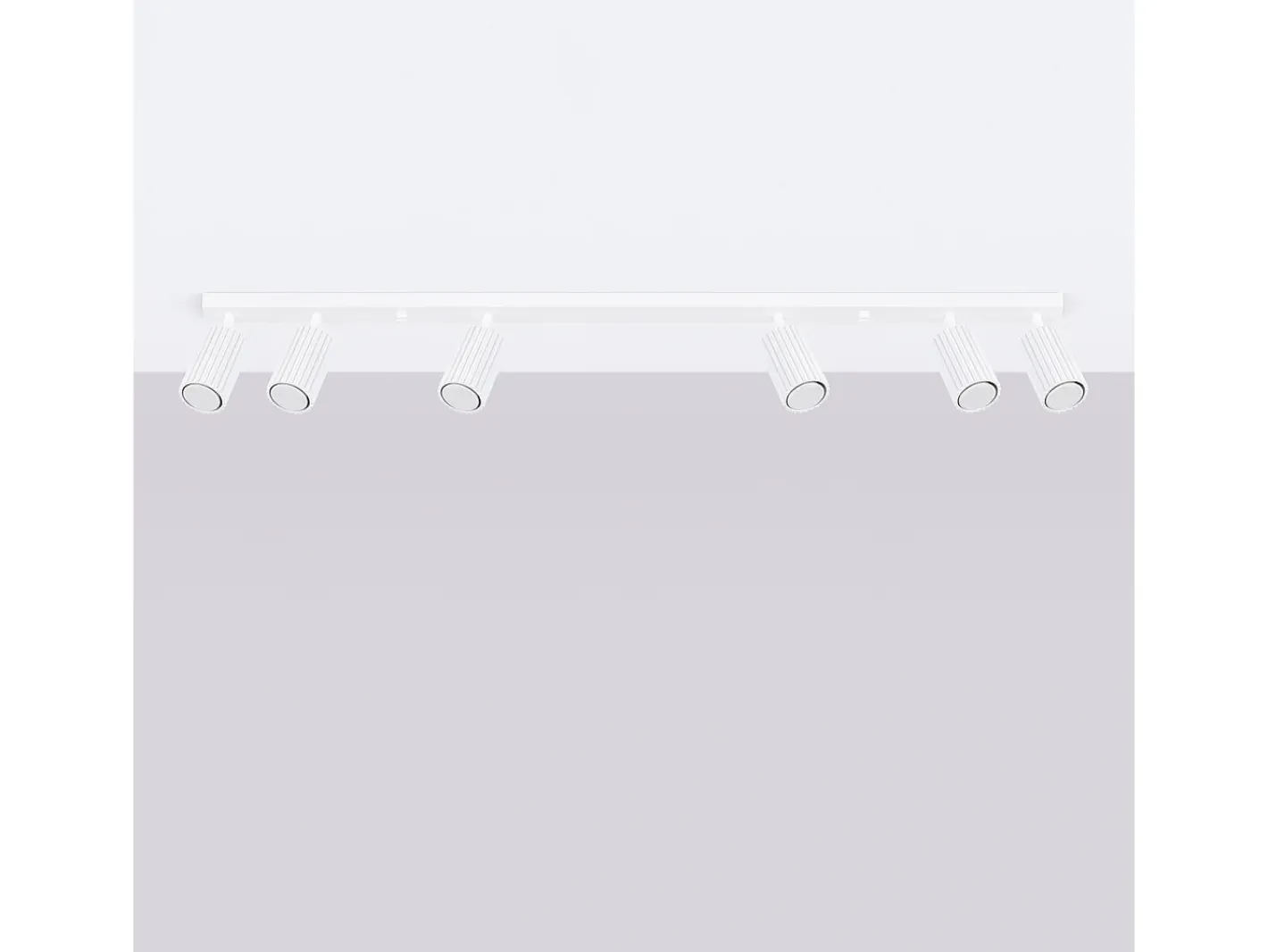 Sollux Lighting Lámpara de techo Gloow minimalista de aluminio - 6 fuentes luminosas 3000K - L.117 x A.16,5 cm - Blanco