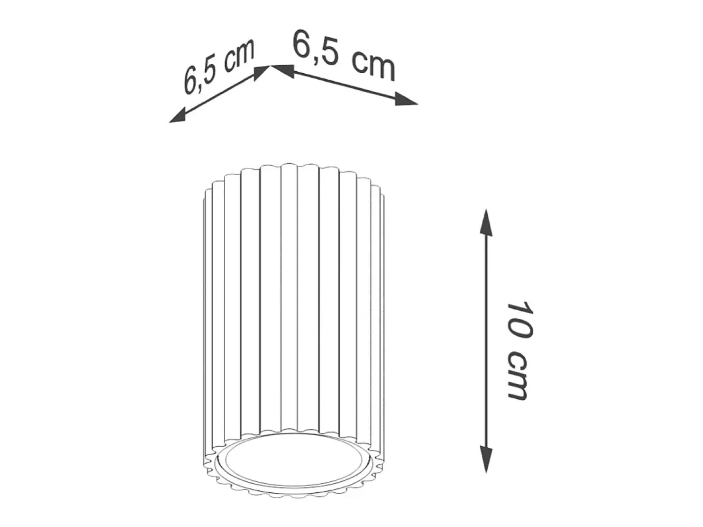 Sollux Lighting Plafón-Lámpara de techo Gloow minimalista de aluminio - 1 fuentes luminosas 4000K - L.6,5 x A.10 cm - Negro