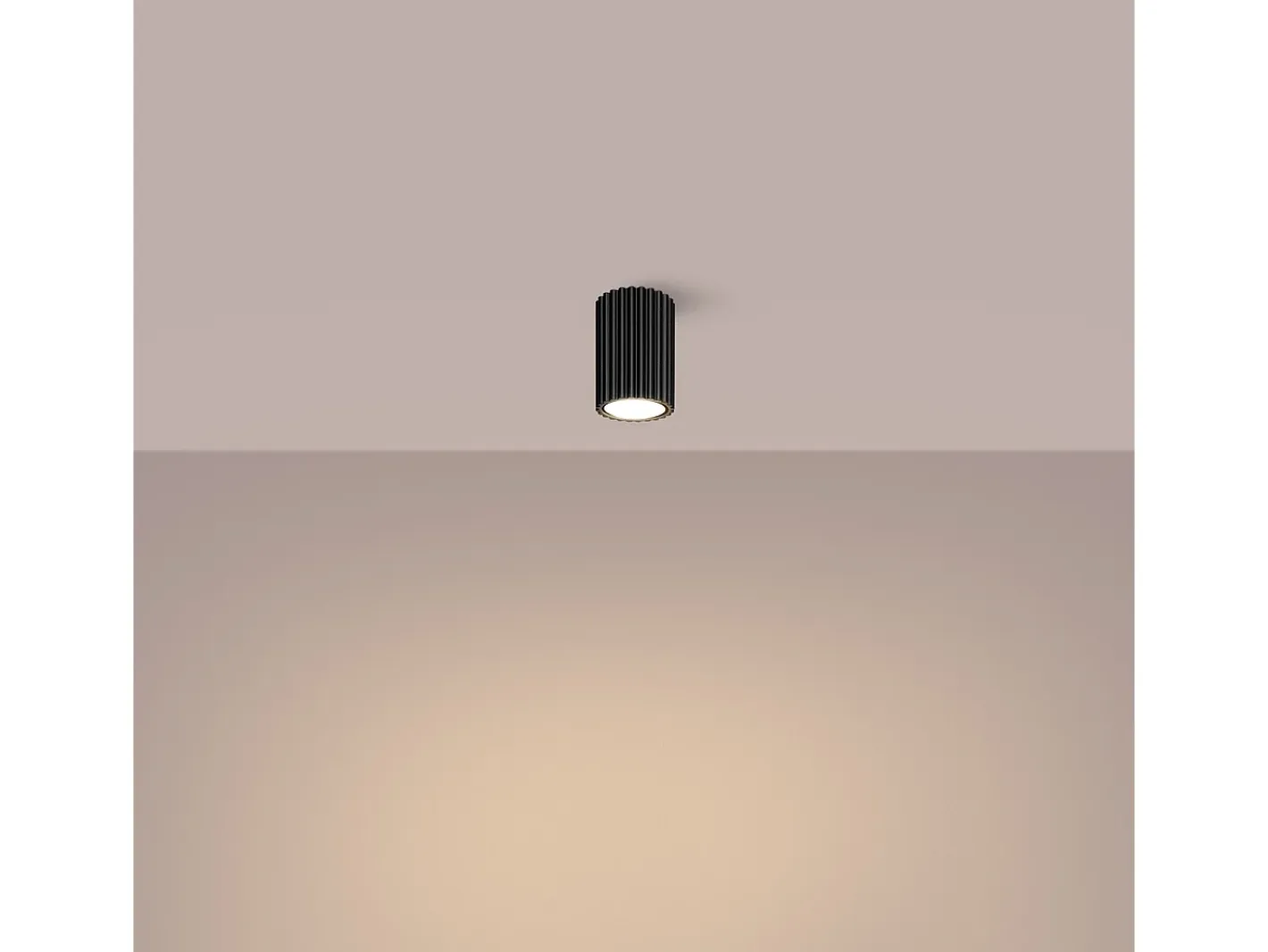 Sollux Lighting Plafón-Lámpara de techo Gloow minimalista de aluminio - 1 fuentes luminosas 4000K - L.6,5 x A.10 cm - Negro