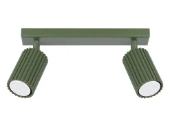 Sollux Lighting Lámpara de techo Gloow minimalista de aluminio - 2 fuentes luminosas 3000K - L.30 x A.16,5 cm - oliva Verde