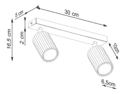 Sollux Lighting Lámpara de techo Gloow minimalista de aluminio - 2 fuentes luminosas 3000K - L.30 x A.16,5 cm - oliva Verde