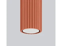 Sollux Lighting Plafón-Lámpara de techo Gloow minimalista de aluminio - 1 fuentes luminosas 4000K - L.6,5 x A.30 cm - ocre Rojo