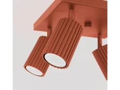Sollux Lighting Lámpara de techo Gloow minimalista de aluminio - 4 fuentes luminosas 4000K - L.25 x A.16,5 cm - ocre Rojo Discount