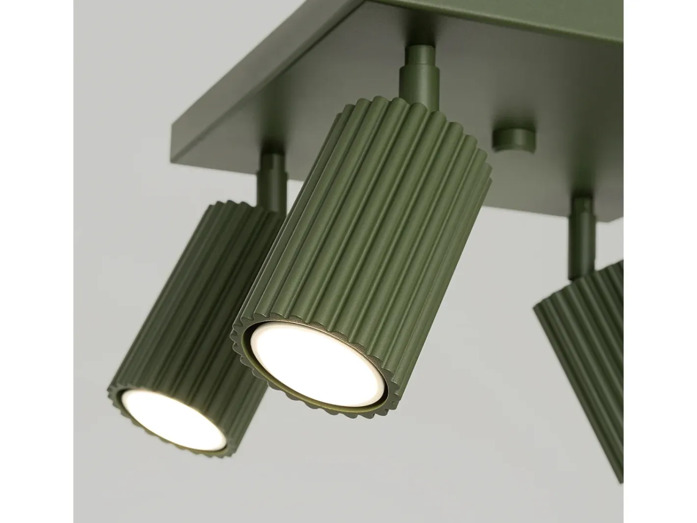 Online Sollux Lighting Lámpara de techo Gloow minimalista de aluminio - 4 fuentes luminosas 4000K - L.25 x A.16,5 cm - oliva Verde