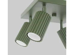 Online Sollux Lighting Lámpara de techo Gloow minimalista de aluminio - 4 fuentes luminosas 4000K - L.25 x A.16,5 cm - oliva Verde