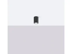 Best Sollux Lighting Lámpara de techo Gloow minimalista de aluminio - 1 fuentes luminosas 3000K - L.6,5 x A.10 cm - Negro
