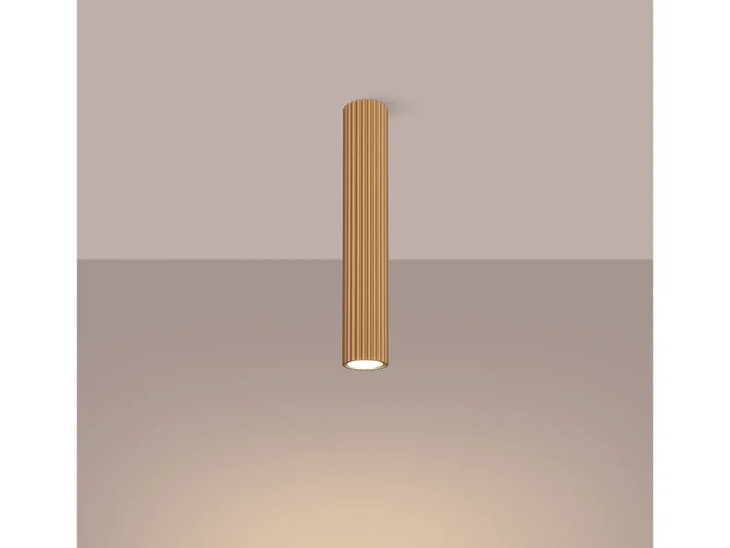 Sollux Lighting Plafón-Lámpara de techo Gloow minimalista de aluminio - 1 fuentes luminosas 4000K - L.6,5 x A.40 cm - Dorado