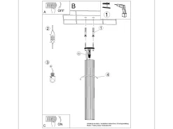 Sollux Lighting Lámpara de techo Gloow minimalista de aluminio - 1 fuentes luminosas 3000K - L.6,5 x A.60 cm - Dorado New