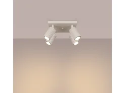 Sollux Lighting Plafón-Lámpara de techo Gloow minimalista de aluminio - 4 fuentes luminosas 4000K - L.25 x A.16,5 cm - Beige