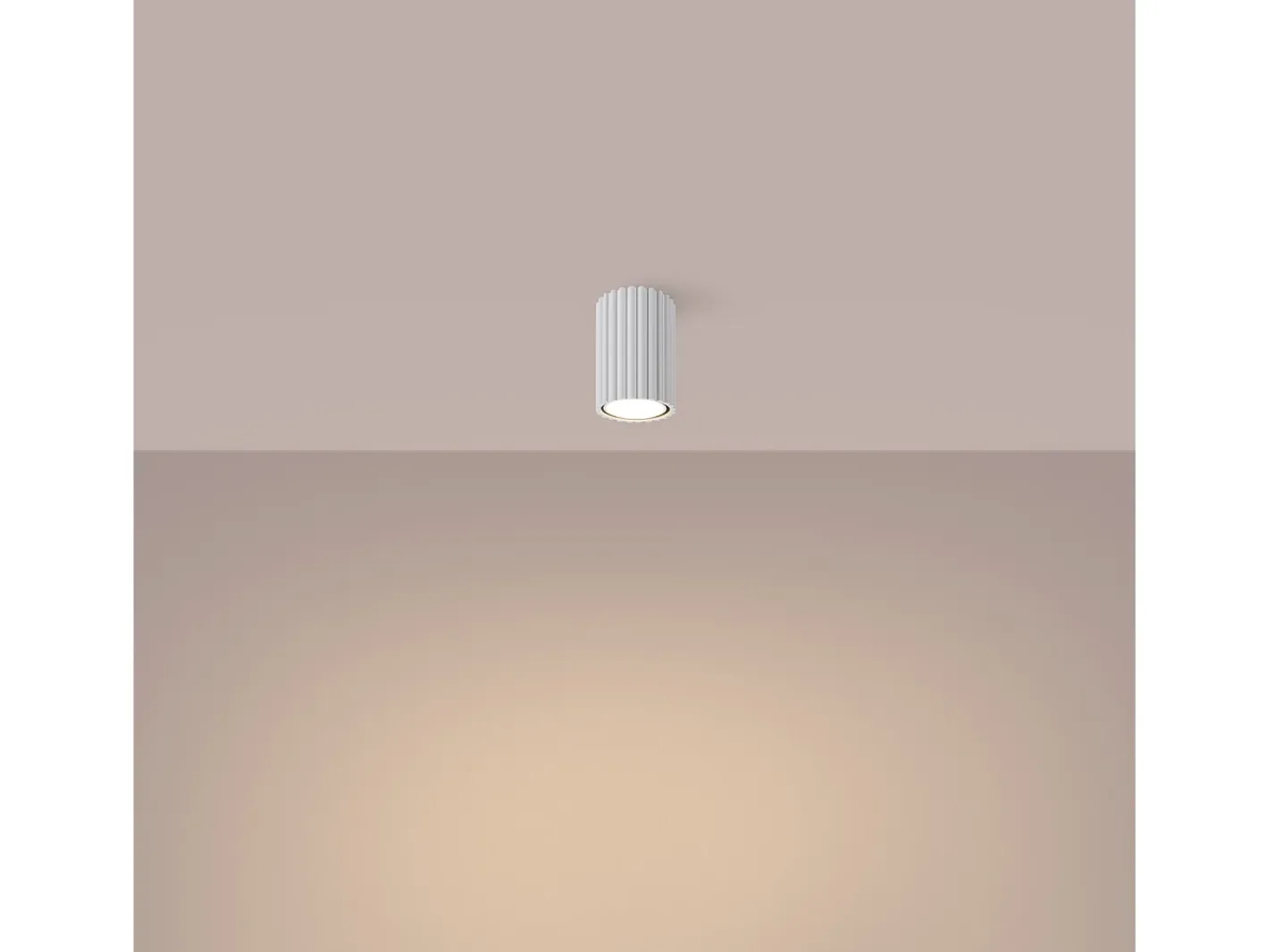 Hot Sollux Lighting Lámpara de techo Gloow minimalista de aluminio - 1 fuentes luminosas 4000K - L.6,5 x A.10 cm - Blanco