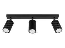 Hot Sollux Lighting Lámpara de techo Gloow minimalista de aluminio - 3 fuentes luminosas 4000K - L.45 x A.16,5 cm - Negro