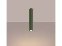 Sale Sollux Lighting Lámpara de techo Gloow minimalista de aluminio - 1 fuentes luminosas 4000K - L.6,5 x A.40 cm - oliva Verde
