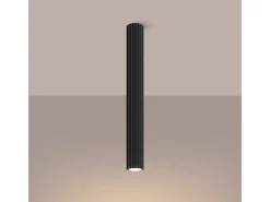 Sollux Lighting Lámpara de techo Gloow minimalista de aluminio - 1 fuentes luminosas 4000K - L.6,5 x A.60 cm - Negro