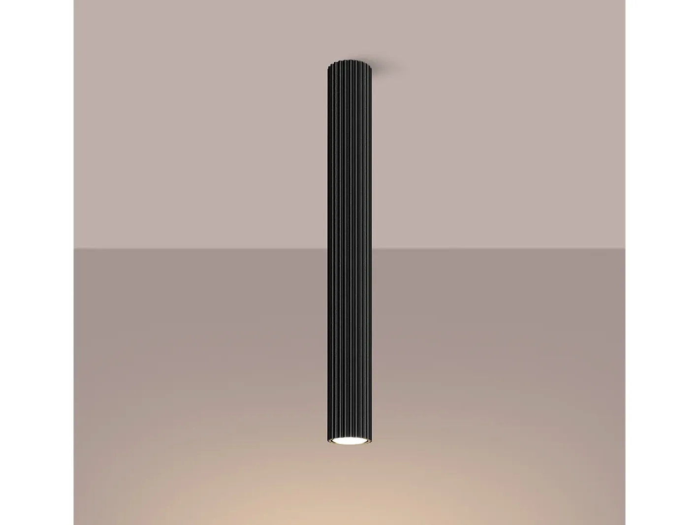 Sollux Lighting Lámpara de techo Gloow minimalista de aluminio - 1 fuentes luminosas 4000K - L.6,5 x A.60 cm - Negro