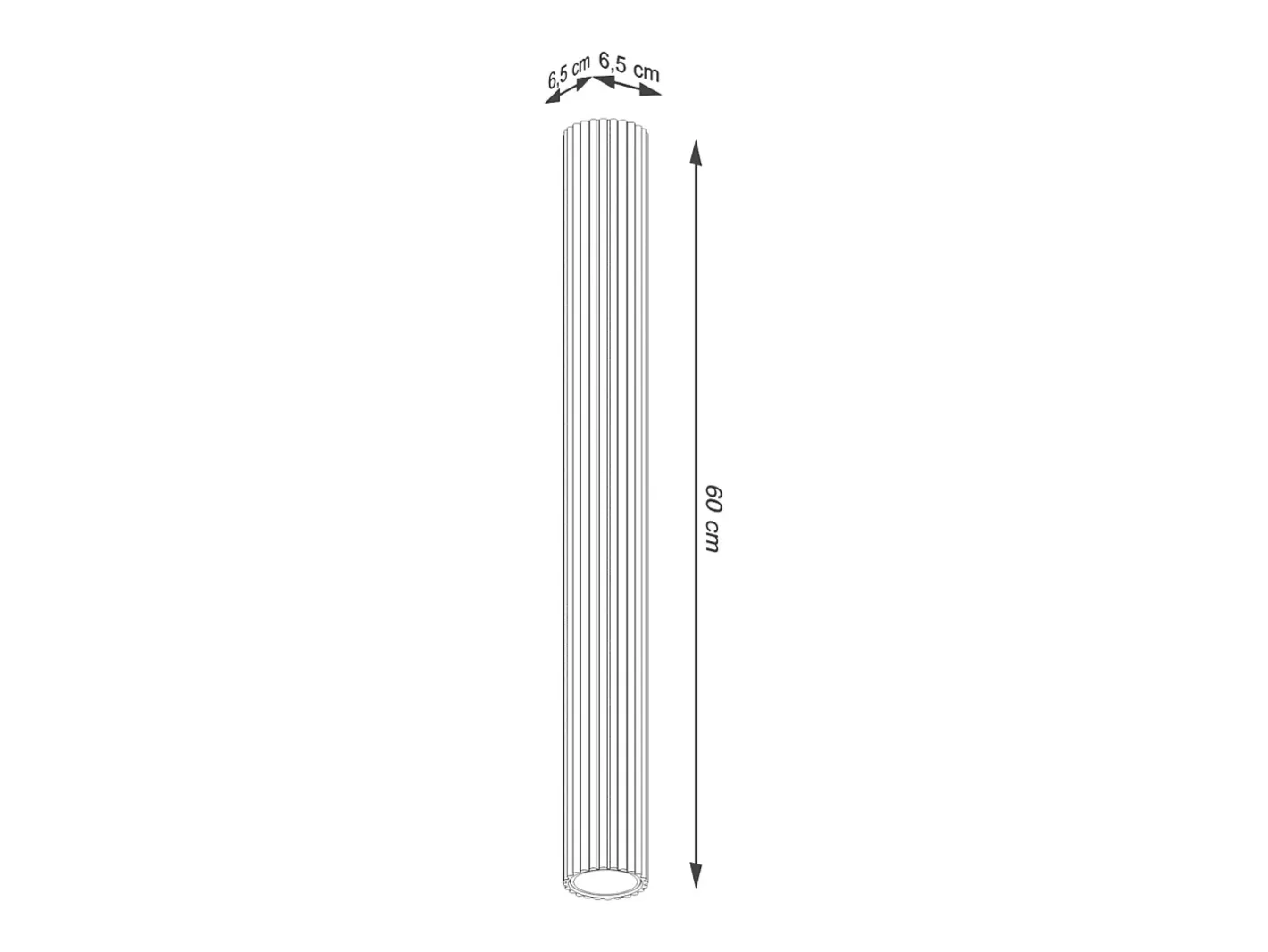 Sollux Lighting Lámpara de techo Gloow minimalista de aluminio - 1 fuentes luminosas 4000K - L.6,5 x A.60 cm - Negro