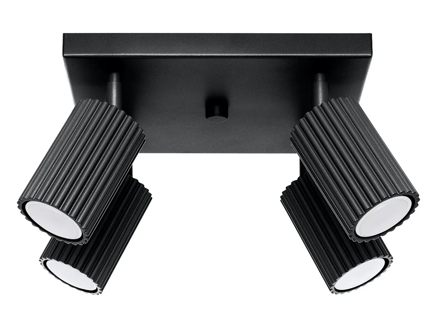 Sale Sollux Lighting Lámpara de techo Gloow minimalista de aluminio - 4 fuentes luminosas 3000K - L.25 x A.16,5 cm - Negro
