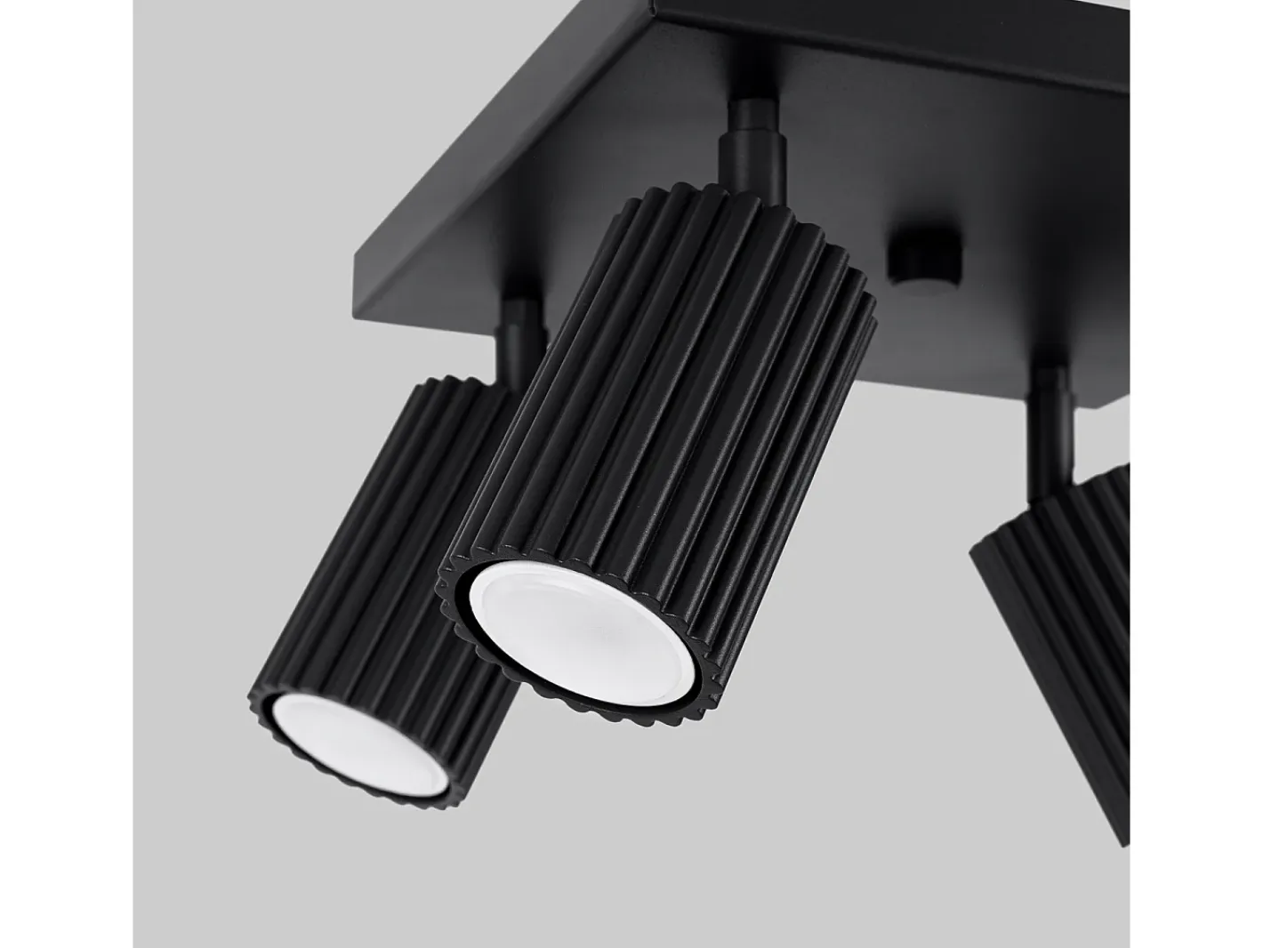 Sale Sollux Lighting Lámpara de techo Gloow minimalista de aluminio - 4 fuentes luminosas 3000K - L.25 x A.16,5 cm - Negro