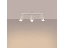 New Sollux Lighting Lámpara de techo Gloow minimalista de aluminio - 3 fuentes luminosas 4000K - L.45 x A.16,5 cm - Beige