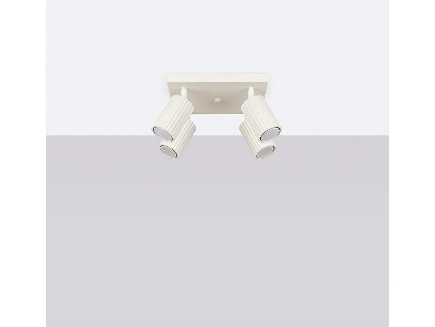 Discount Sollux Lighting Lámpara de techo Gloow minimalista de aluminio - 4 fuentes luminosas 3000K - L.25 x A.16,5 cm - Beige