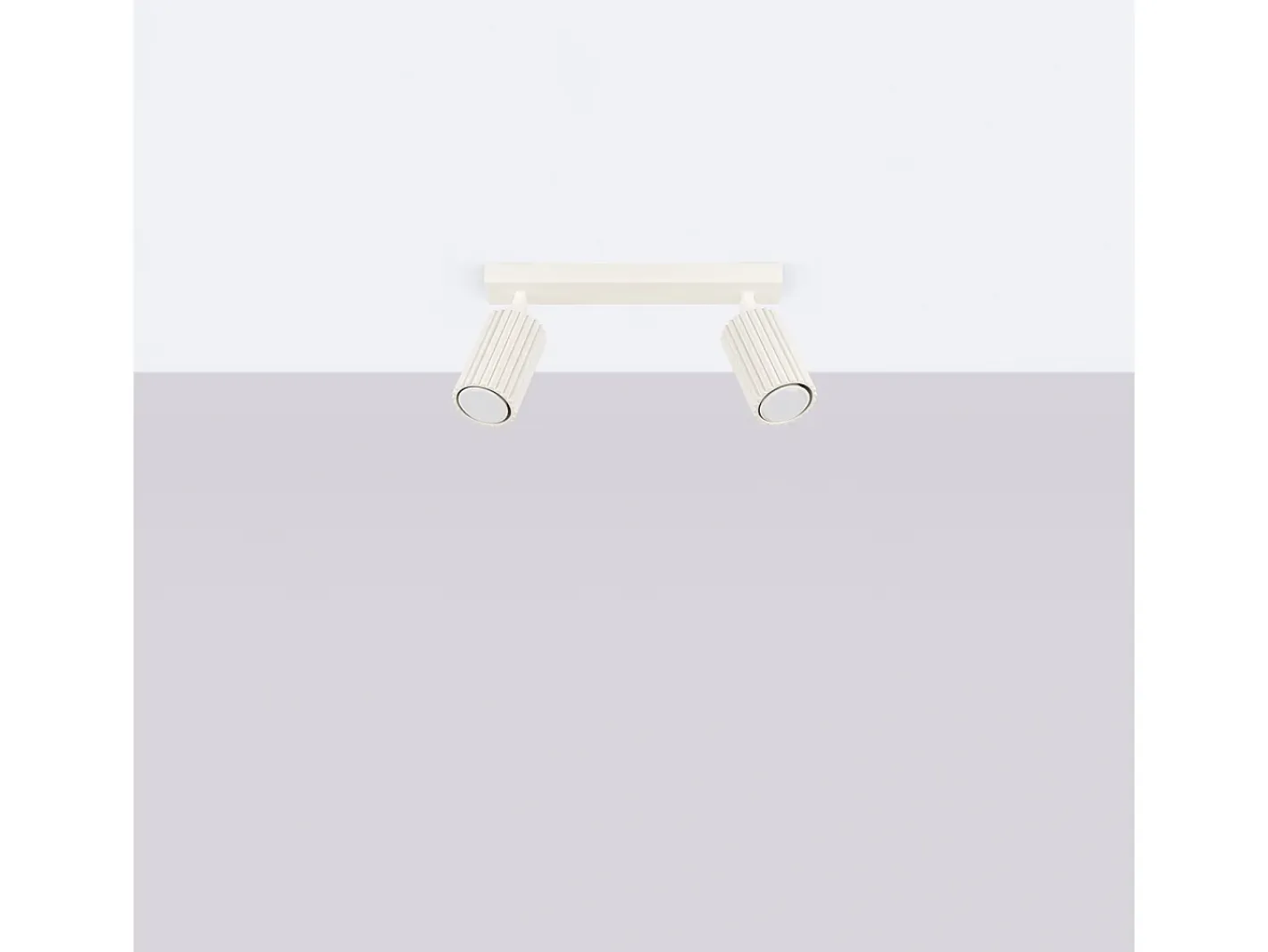 Sollux Lighting Plafón-Lámpara de techo Gloow minimalista de aluminio - 2 fuentes luminosas 3000K - L.30 x A.16,5 cm - Beige