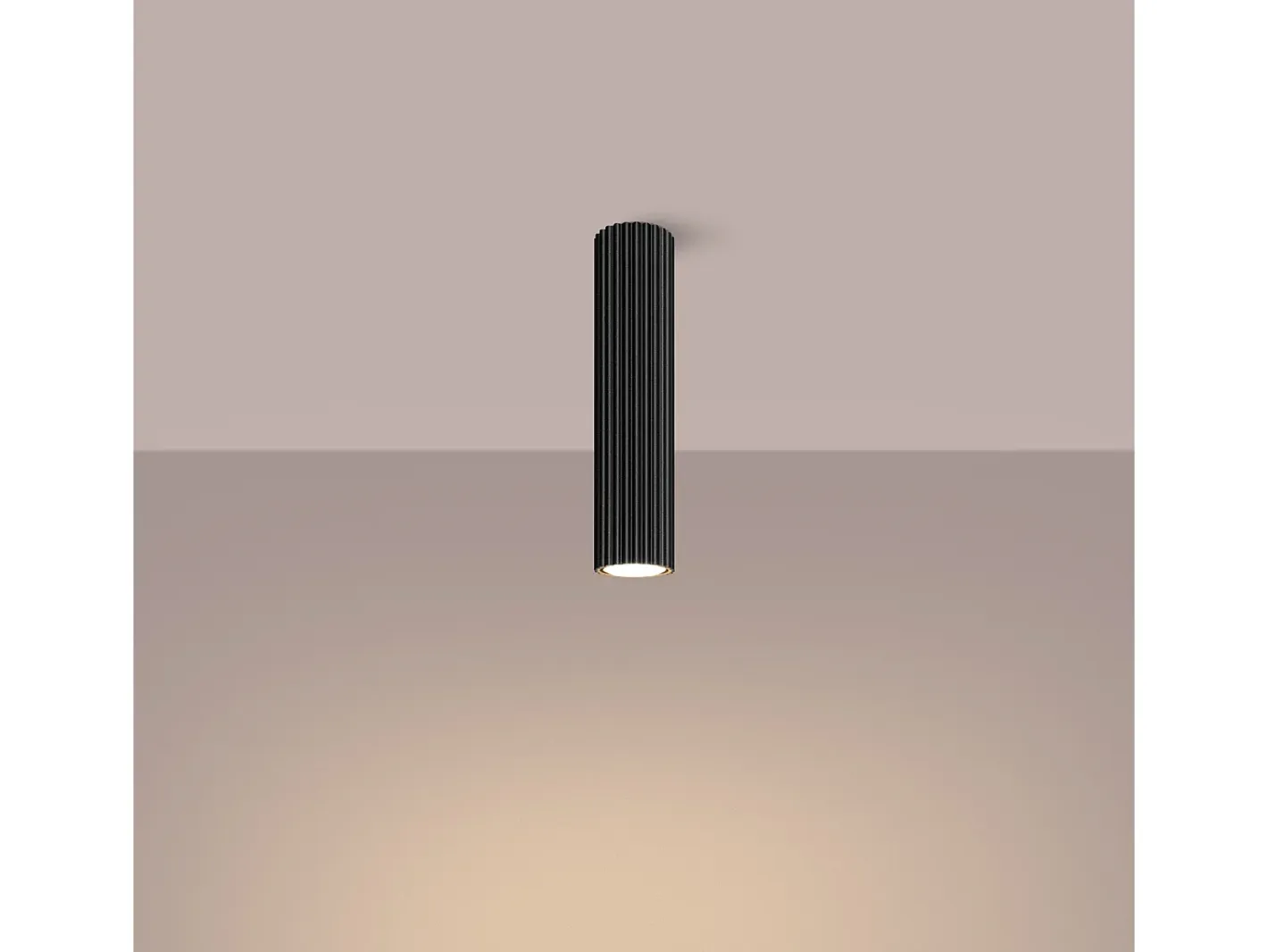Sollux Lighting Plafón-Lámpara de techo Gloow minimalista de aluminio - 1 fuentes luminosas 4000K - L.6,5 x A.30 cm - Negro