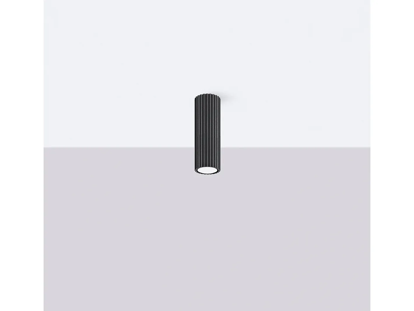 Outlet Sollux Lighting Lámpara de techo Gloow minimalista de aluminio - 1 fuentes luminosas 3000K - L.6,5 x A.20 cm - Negro
