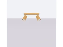 Sollux Lighting Lámpara de techo Gloow minimalista de aluminio - 2 fuentes luminosas 3000K - L.30 x A.16,5 cm - Dorado