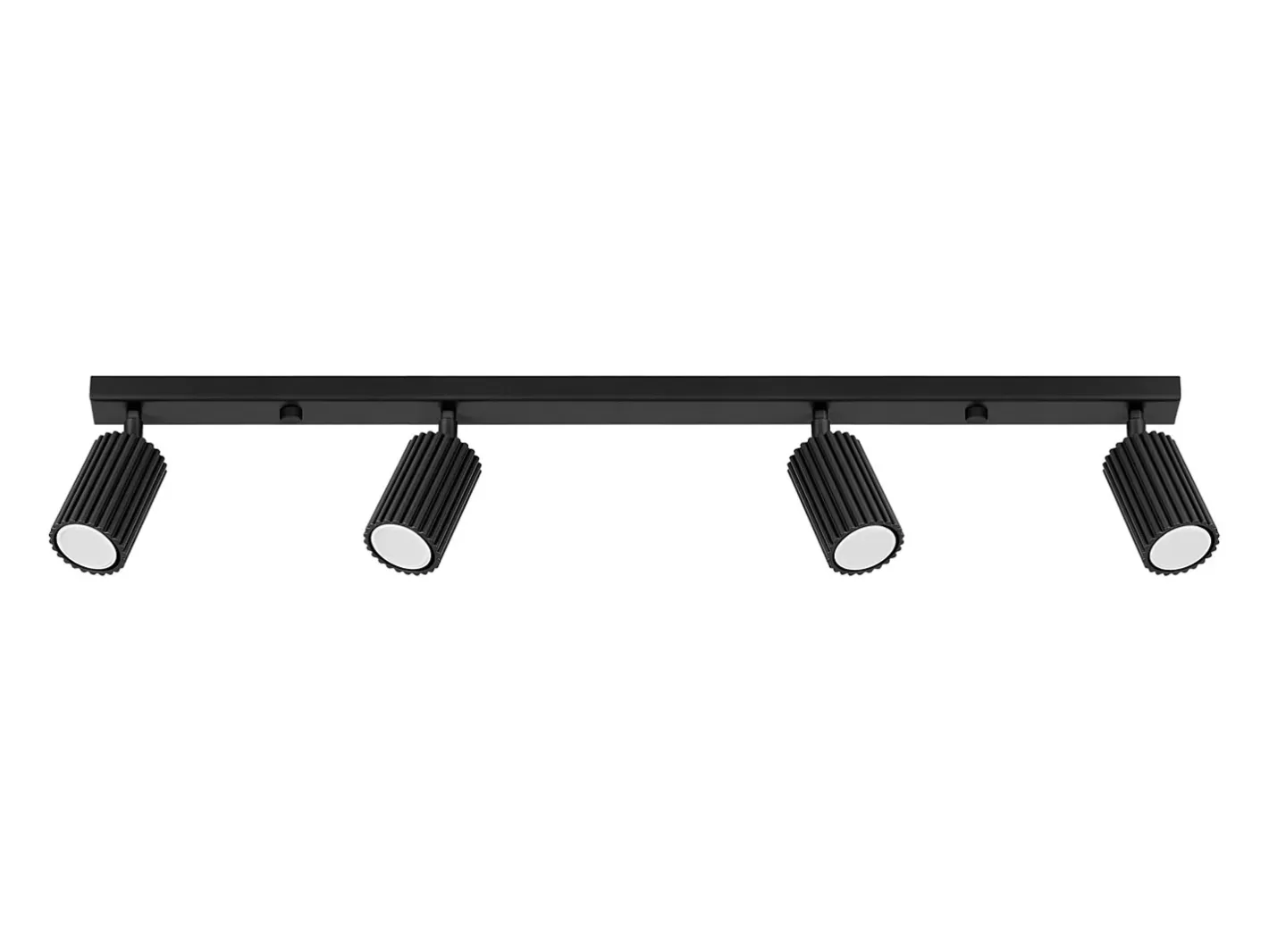 Sollux Lighting Plafón-Lámpara de techo Gloow minimalista de aluminio - 4 fuentes luminosas 3000K - L.81 x A.16,5 cm - Negro