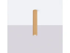 Sollux Lighting Plafón-Lámpara de techo Gloow minimalista de aluminio - 1 fuentes luminosas 3000K - L.6,5 x A.40 cm - Dorado